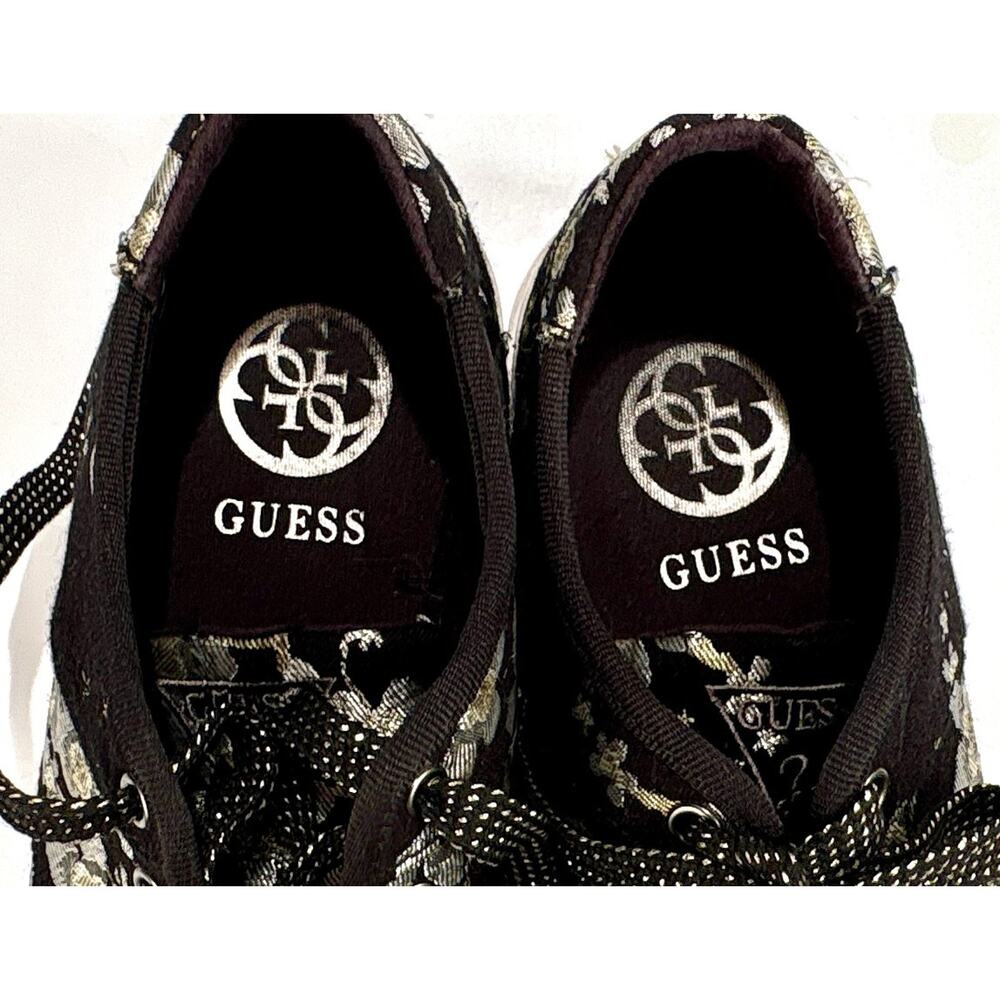 Guess Goodone5 Floral Shoes Size 9 Black Tennis Shoe Bloomcore Coquette Sneakers - Picture 11 of 11